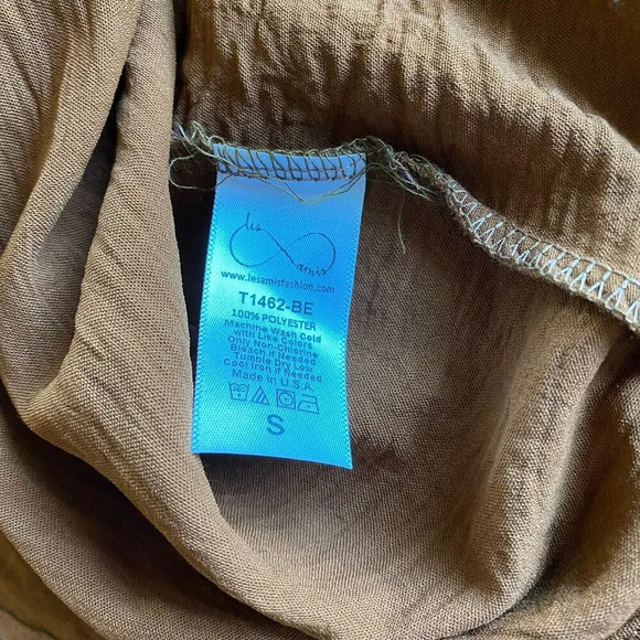 2‎ Bundle Betsy Boutique Keyhole Cinched Neck Tank Burgundy & Cognac Career Sz S - Picture 14 of 15